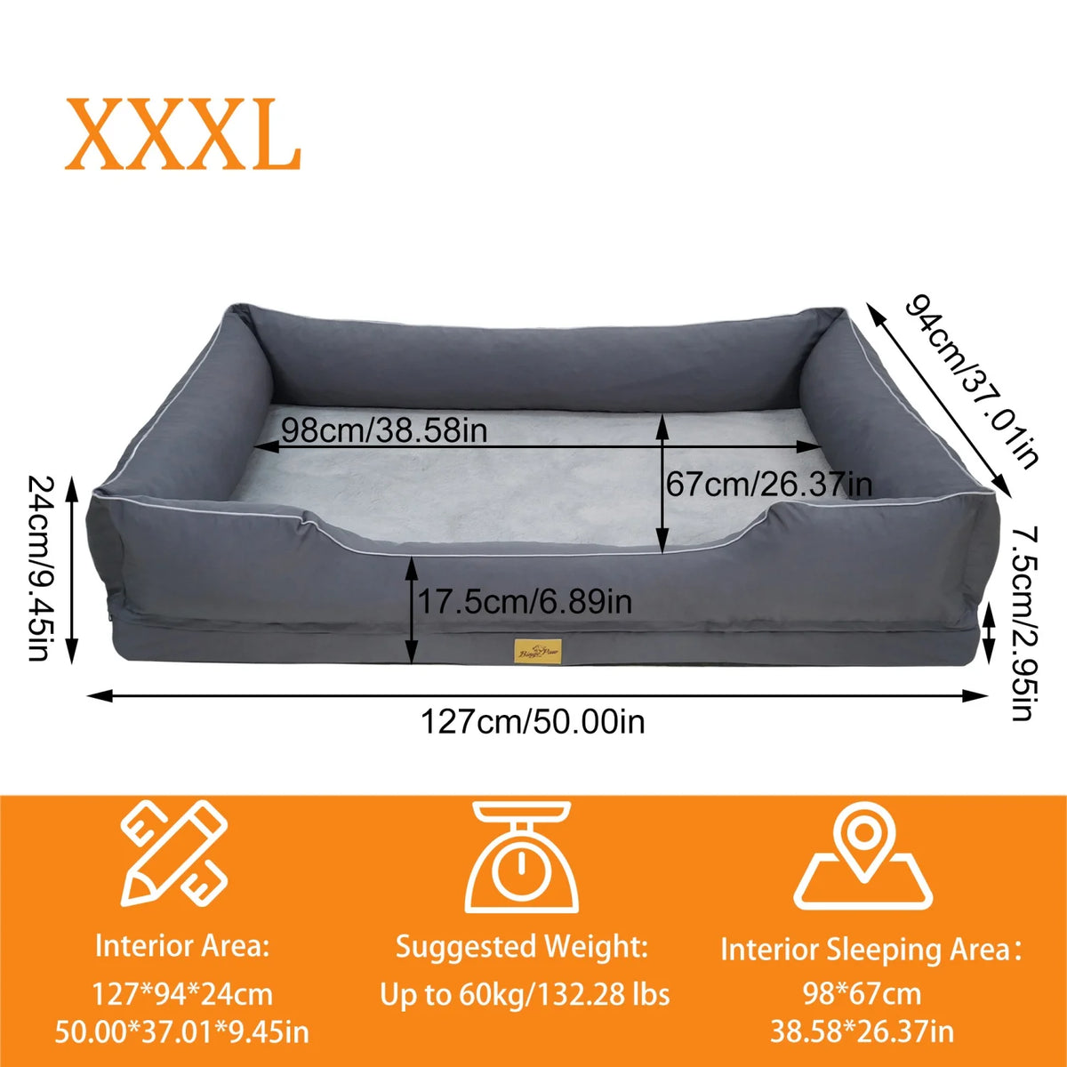 Bingopaw Orthopedic Dog Bed With Removable Washable Cover