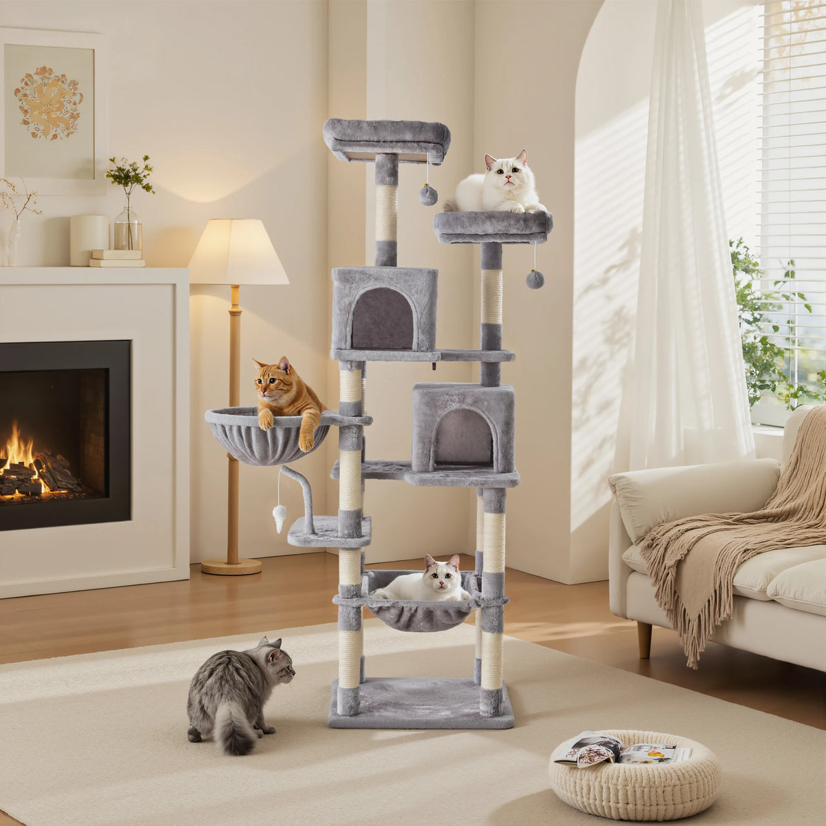 JHK Multi-Level Cat Tree With Sisal Scratching Posts