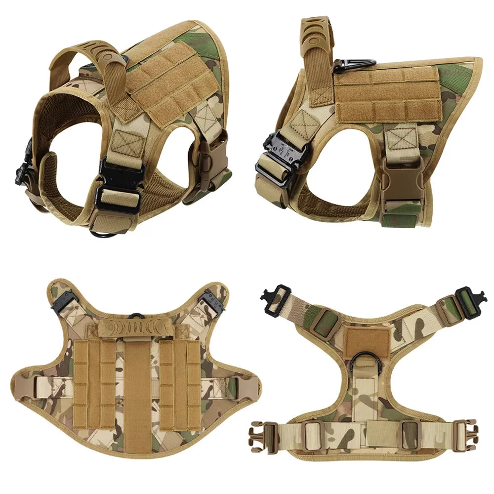 Petravel Tactical Dog Harness Vest With Collar Leash Set