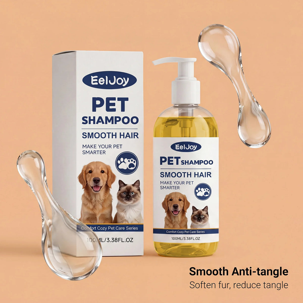 Pet Coconut Oil Shampoo For Cats And Dogs, Gentle Cleansing, Moisturize Fur, Soft Shiny Smooth Coat