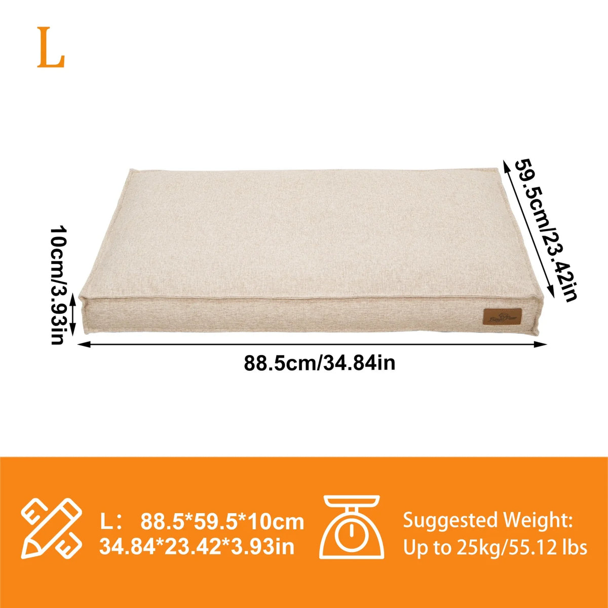 Bingopaw Waterproof Dog Bed With Cozy Linen Cover Foam Base