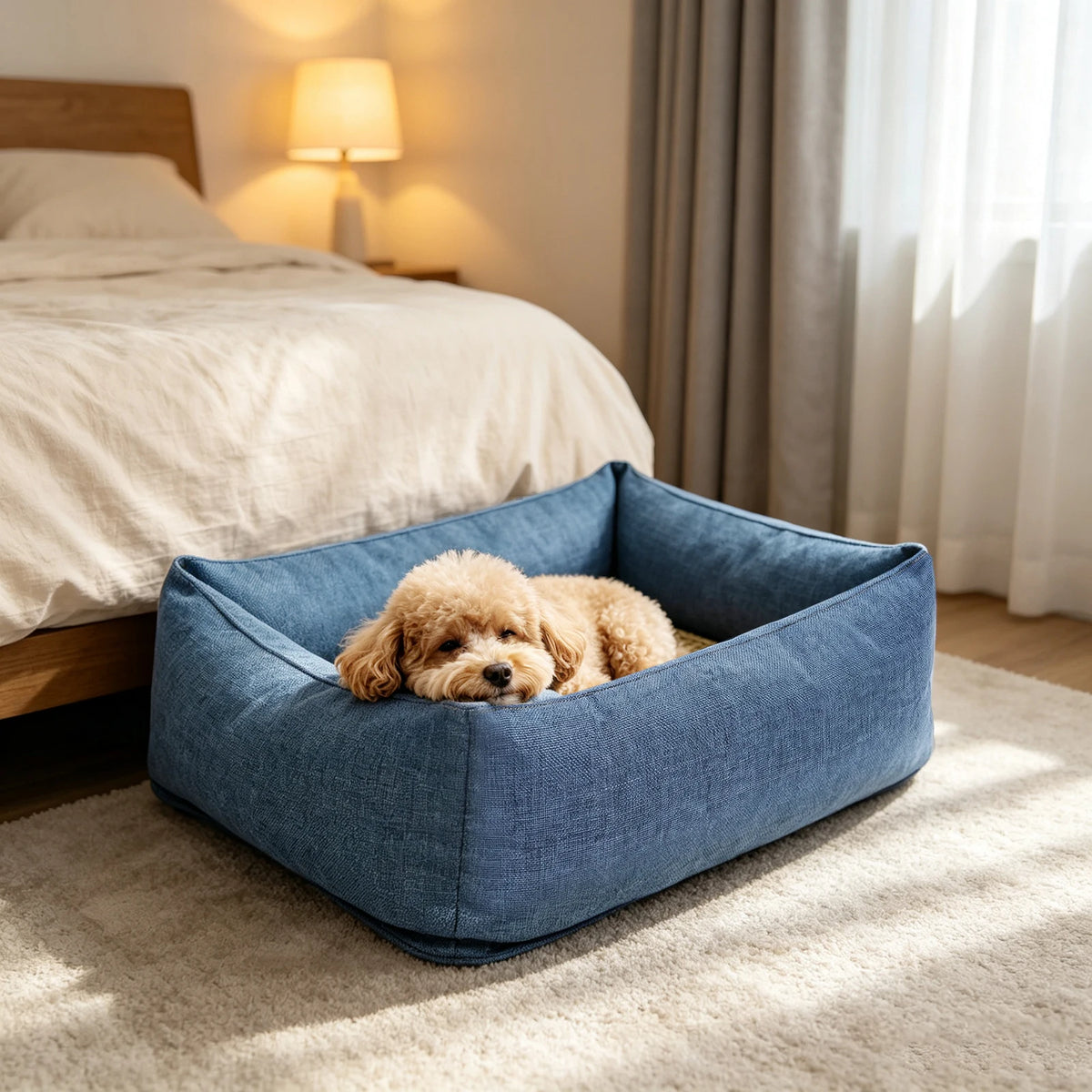 Natural Rush Grass Pet Bed With Raised Edge Non-Slip Base