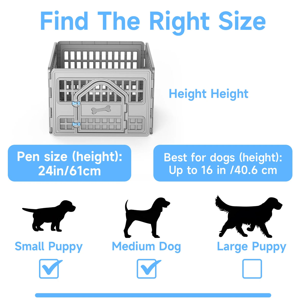 Foldable Plastic Pet Playpen With Four Panels For Dogs