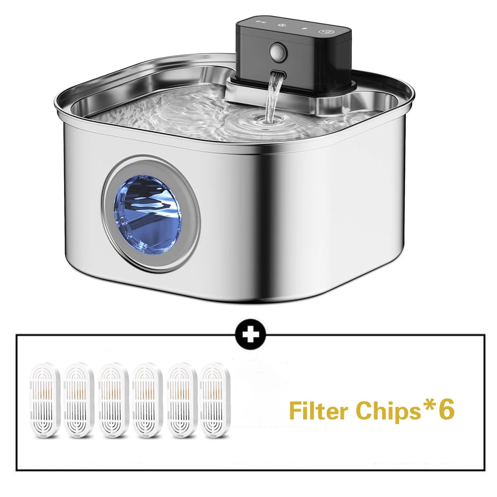 Wireless Stainless Steel Automatic Pet Water Fountain For Cats And Dogs