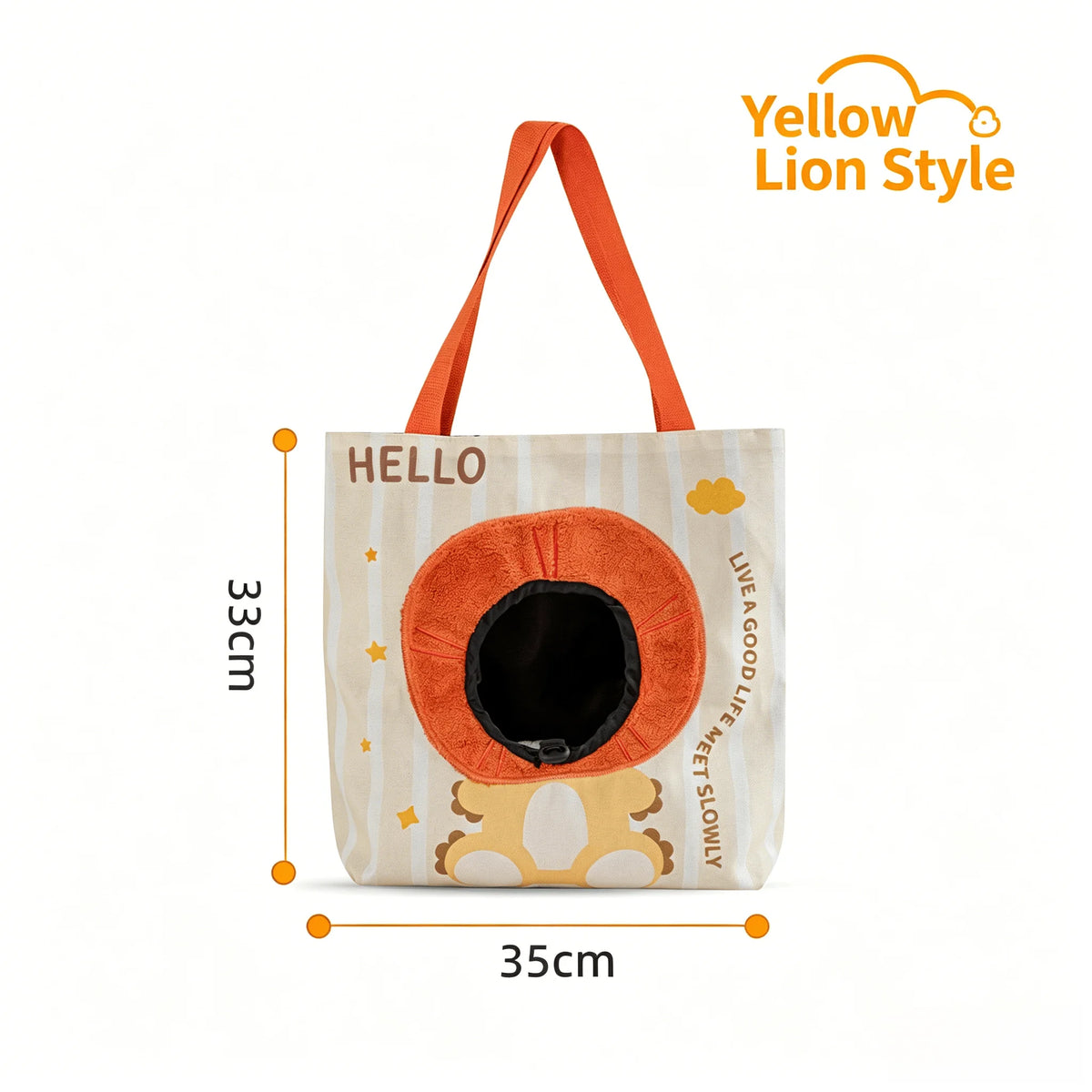 Cartoon Head Out Cat Carrier Breathable Canvas Travel Tote Bag