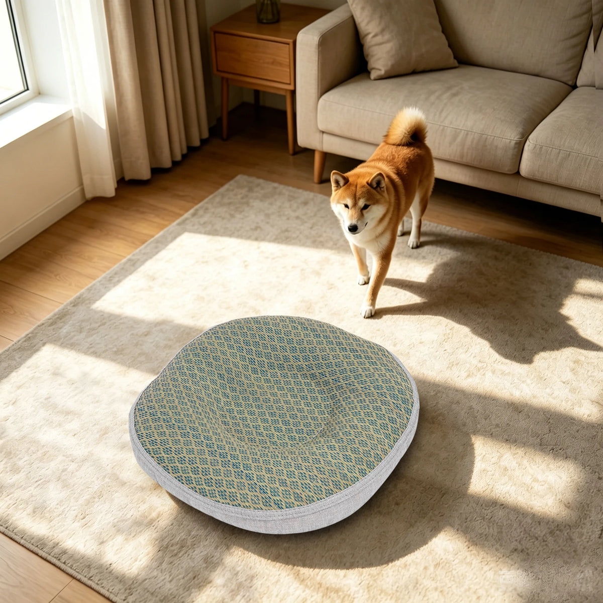 Double Sided Rush Grass Pet Bed Breathable Scratch Resistant Cushion