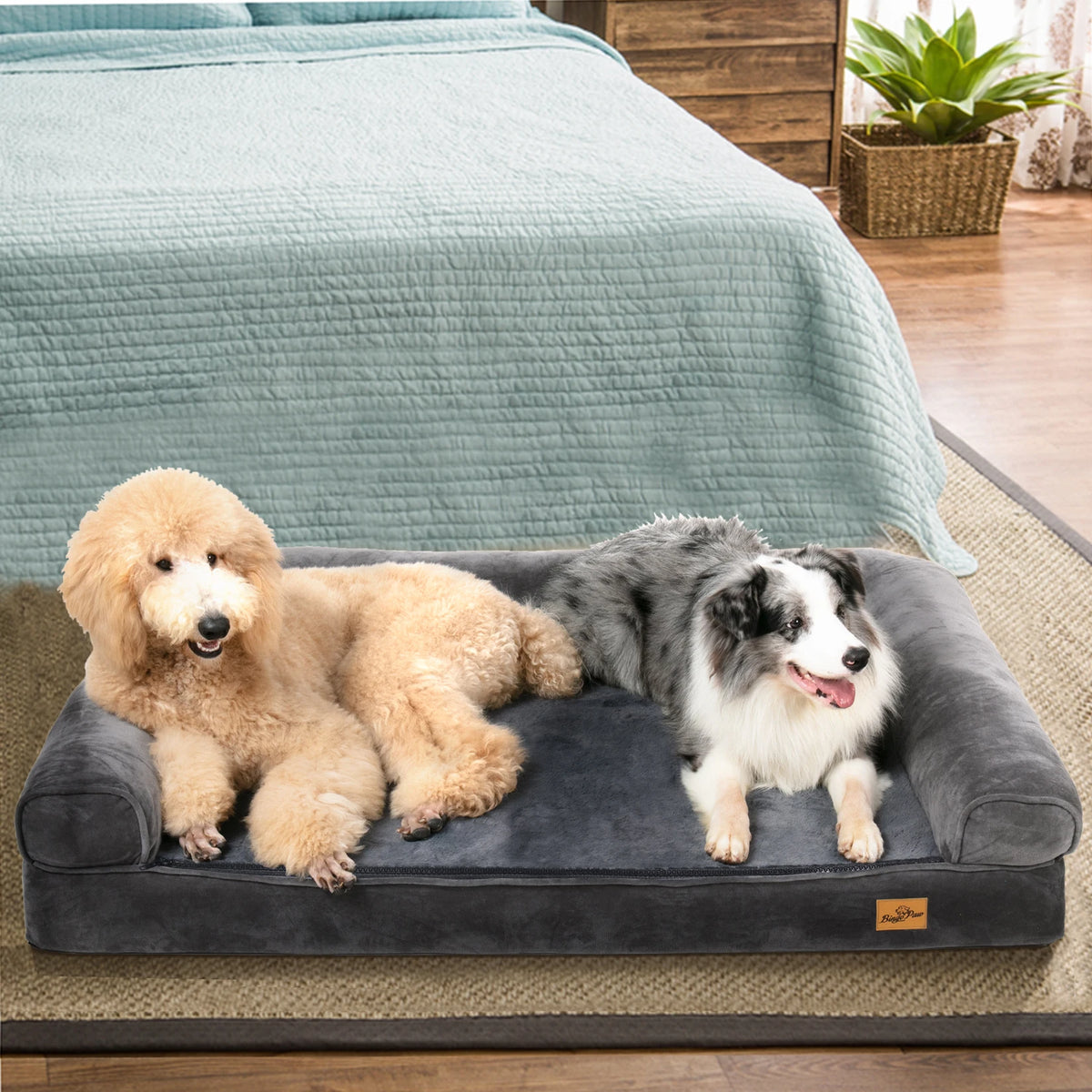 Cozy Bolster Dog Bed With Removable Waterproof Cover And Foam