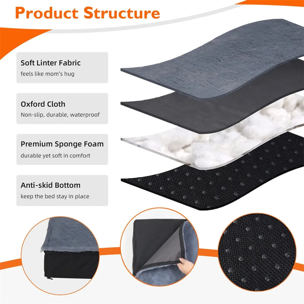 Borwart Waterproof Orthopedic Dog Bed With Removable Washable Cover