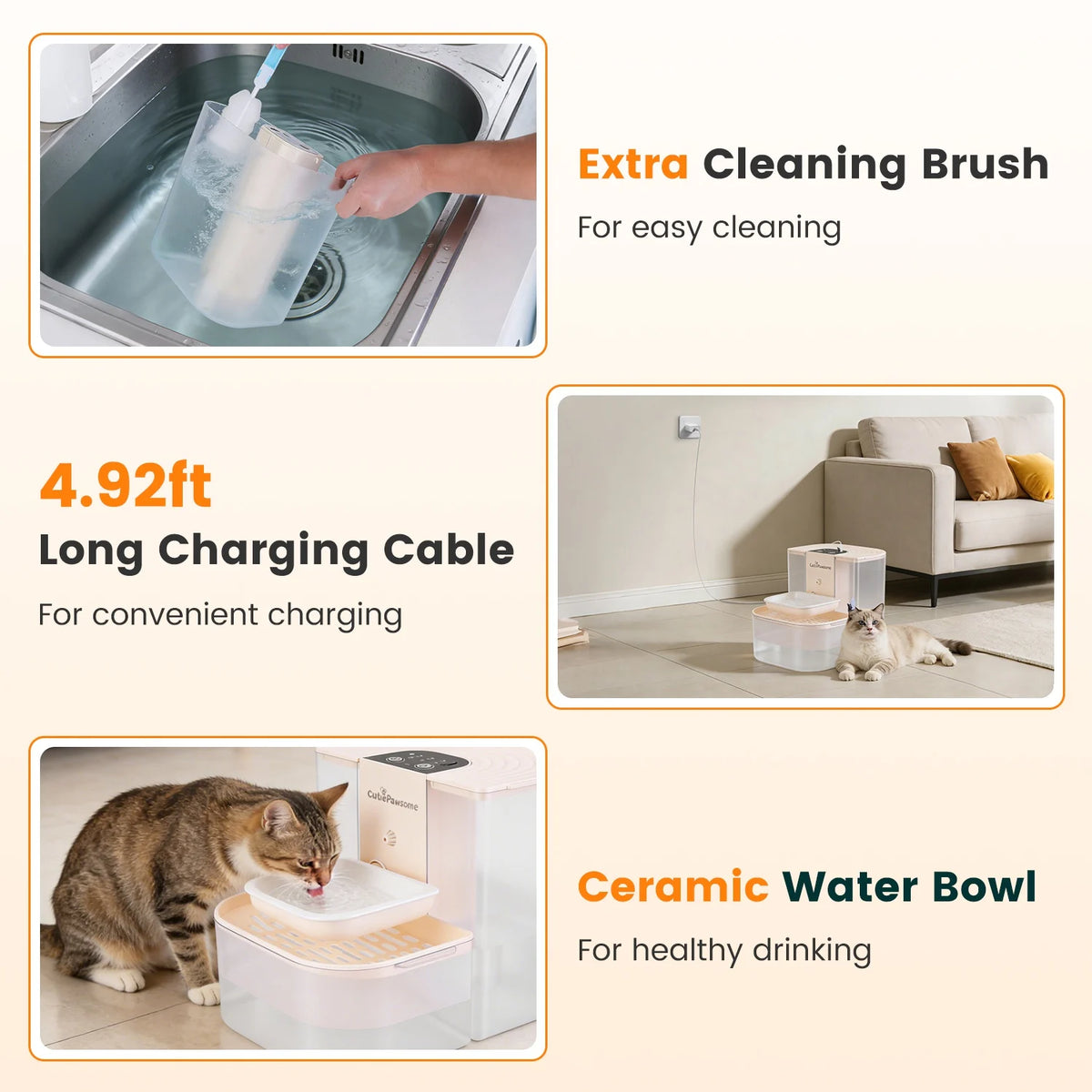 Automatic Cordless Pet Water Fountain With Remote Control And Filtration