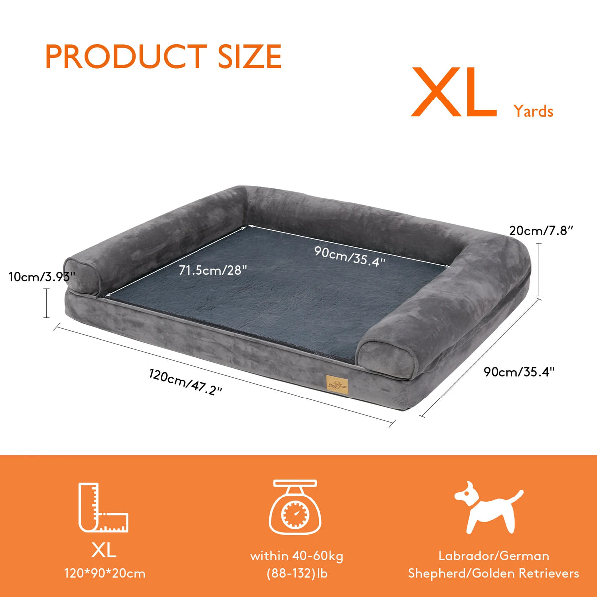 Bingopaw Orthopedic Pet Dog Bed With Removable Washable Cover