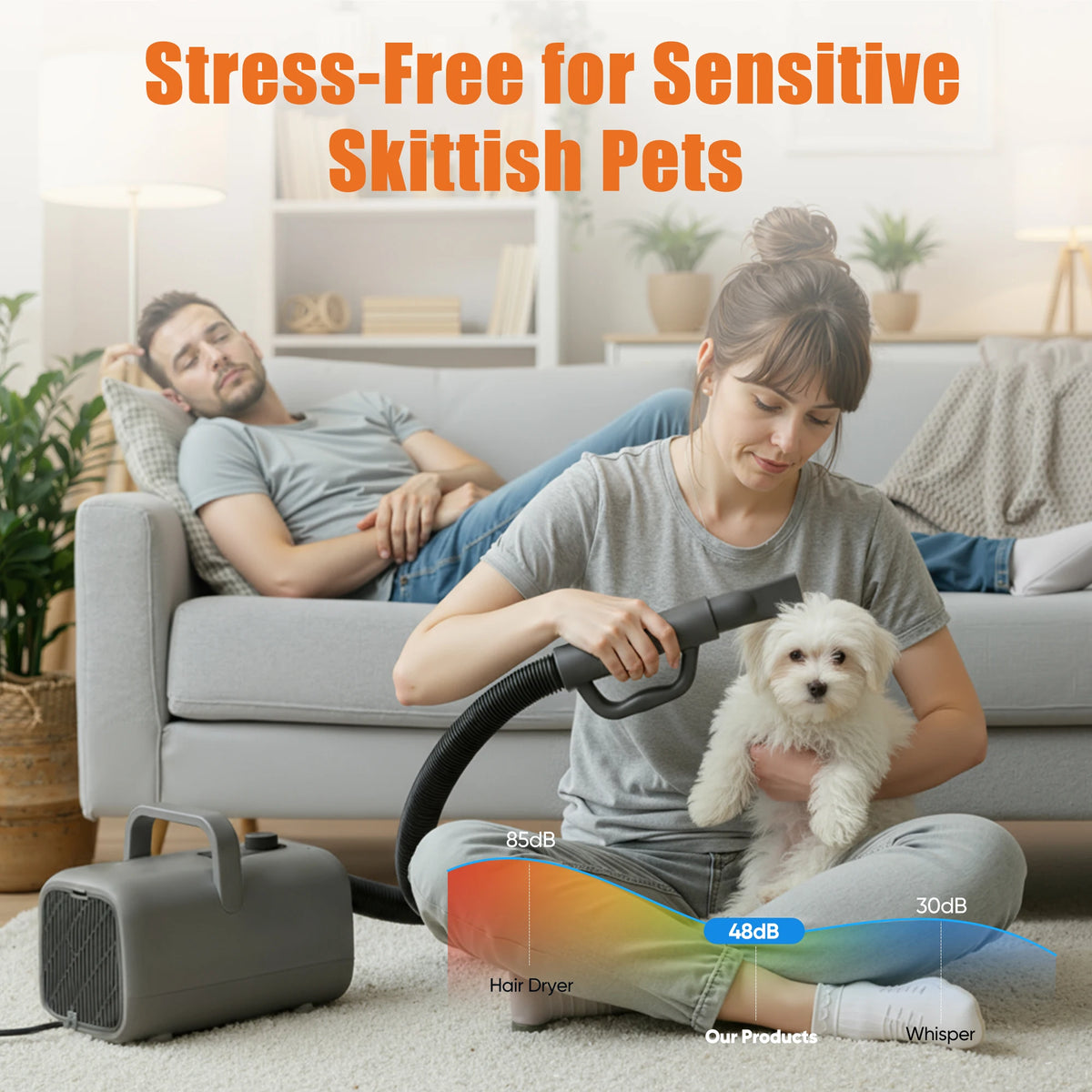 Professional Low Noise Pet Grooming Vacuum Dryer Kit