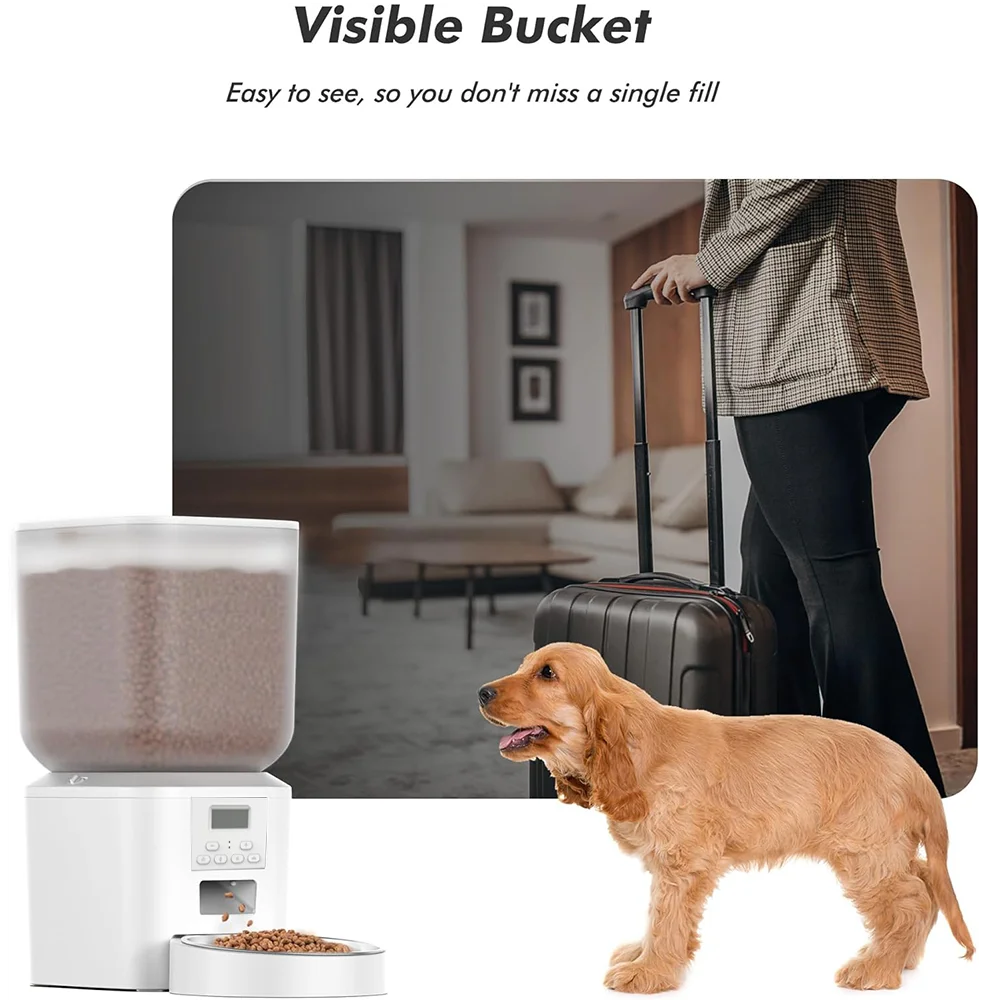 Nityers Cat Feeder With Voice Recorder And Stainless Steel Bowl