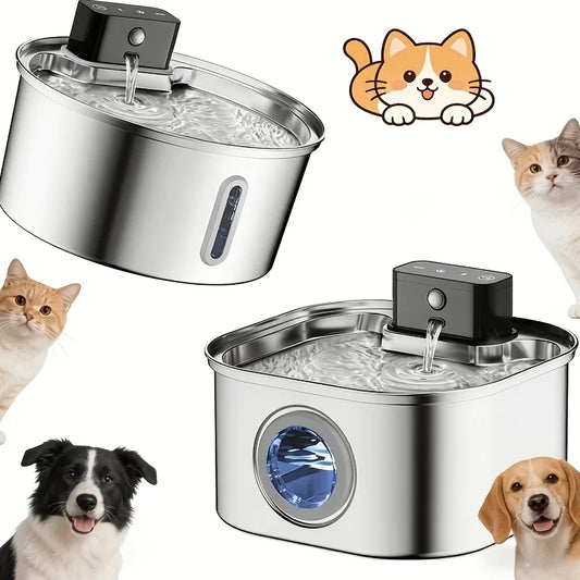 Wireless Stainless Steel Automatic Pet Water Fountain For Cats And Dogs