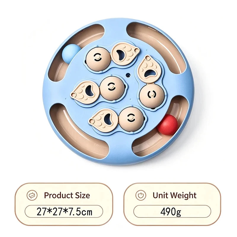 Dog Puzzle Toy Treat Dispenser, Non-Slip Slow Feeder Bowl Food Safe Plastic BPA Free, Interactive Enrichment Toy Mental Stimulation Boredom Relief for Dogs Cats Puppy Kitten