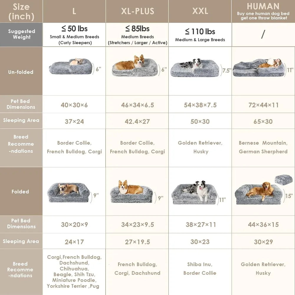 Premium Foldable Orthopedic Memory Foam Waterproof Pet Bed