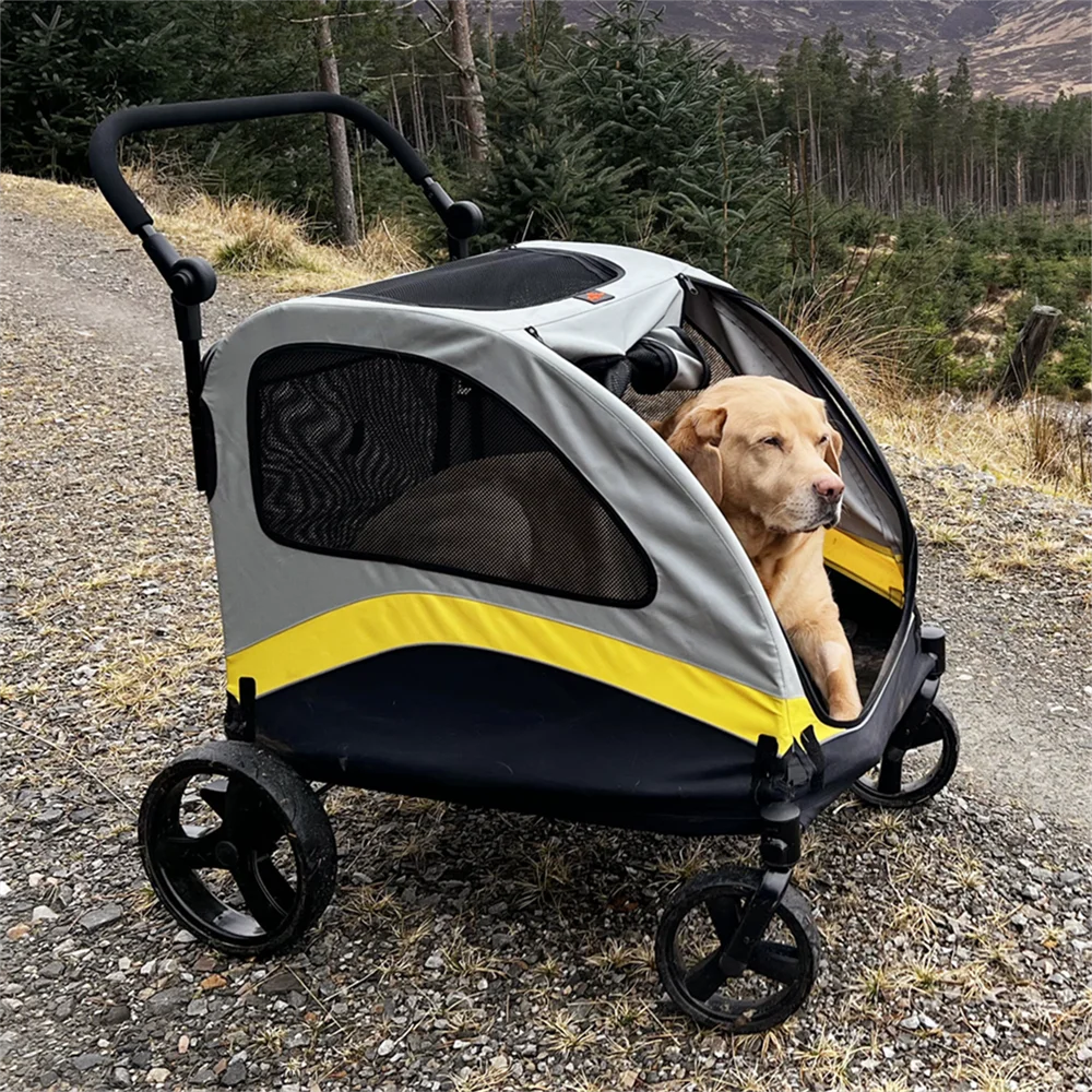 Premium Foldable Four Wheel Pet Dog Stroller And Jogger Wagon