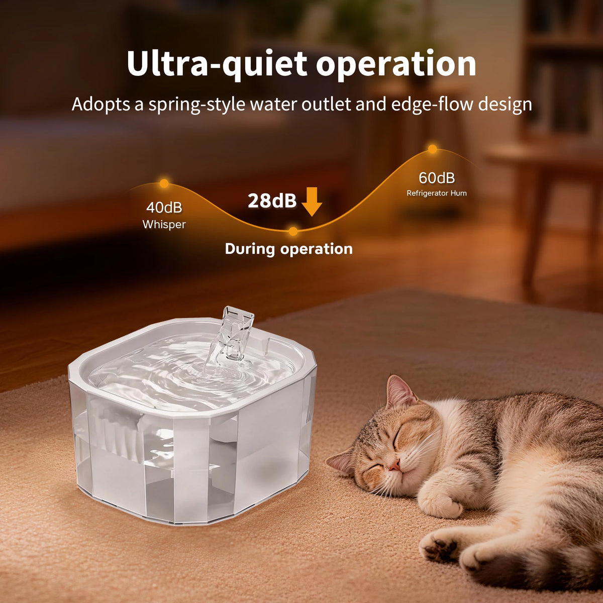 Automatic Cat Water Fountain And Feeder With Silent USB Pump