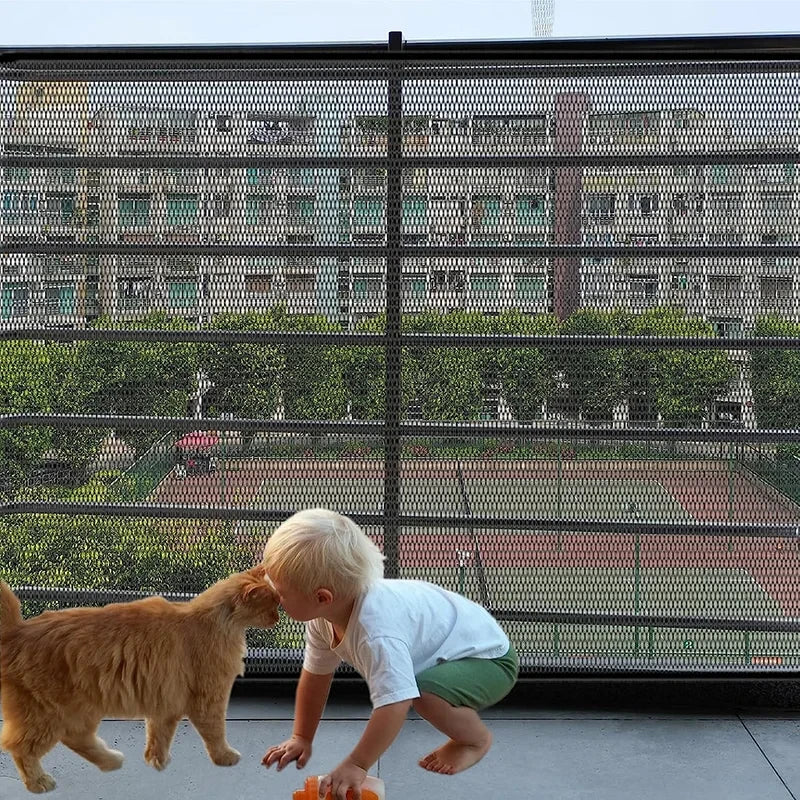 Folding Pet Dog Barrier Fence With Breathable Mesh Playpen