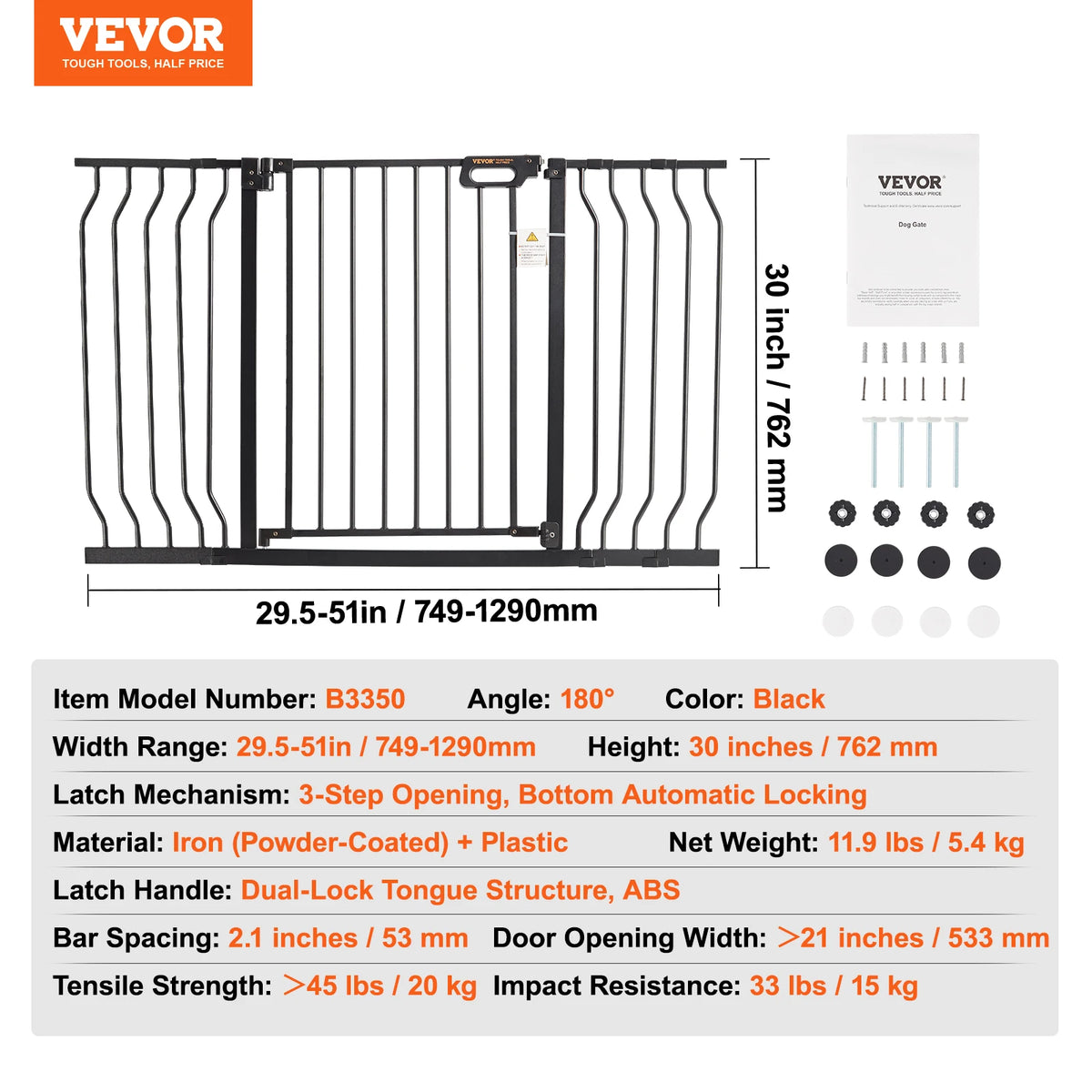 SucceBuy Stainless Steel Pressure Mount Baby Safety Gate