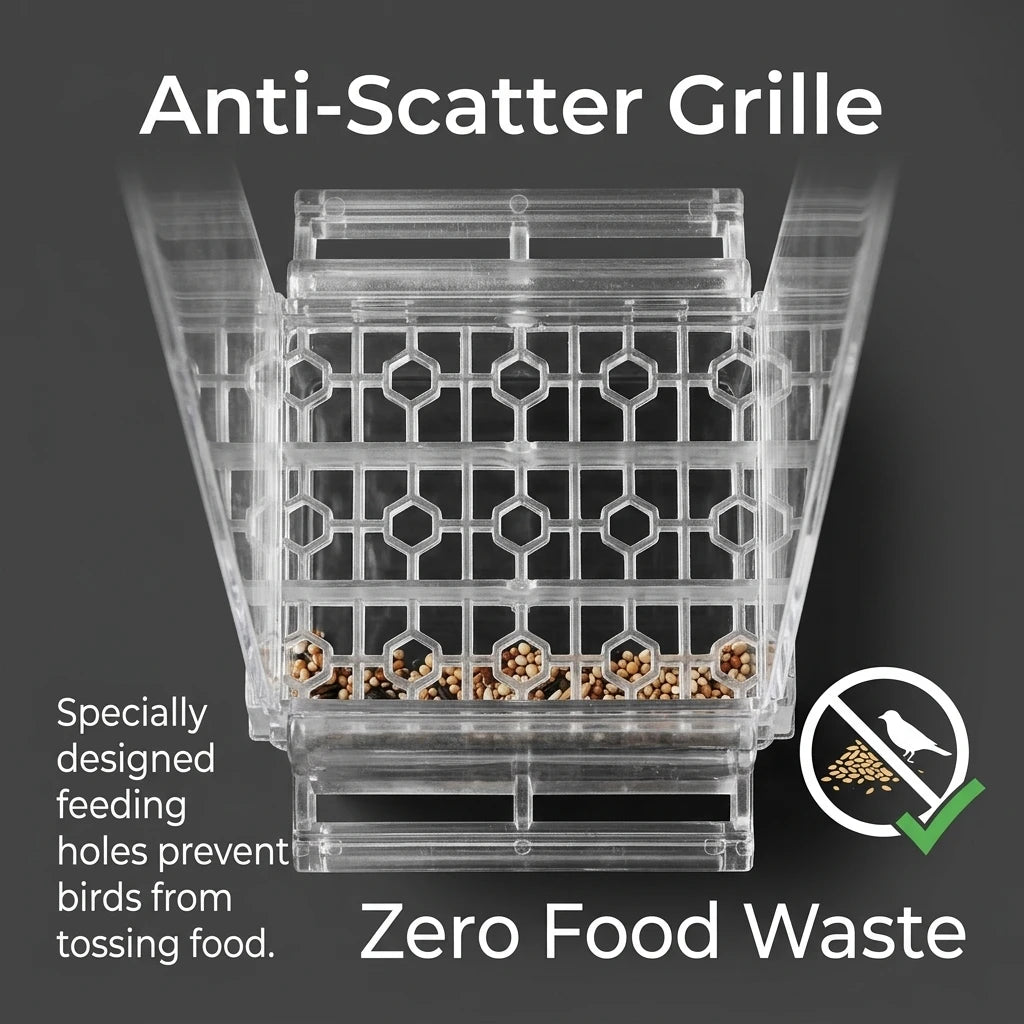 Clear Acrylic Spill Proof Bird Feeder Cage Accessory