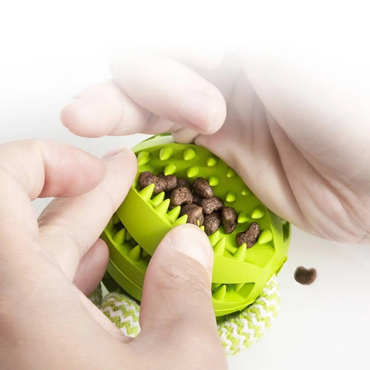 Dog Rope Tug Toy Treat Dispensing Ball For Dental Play