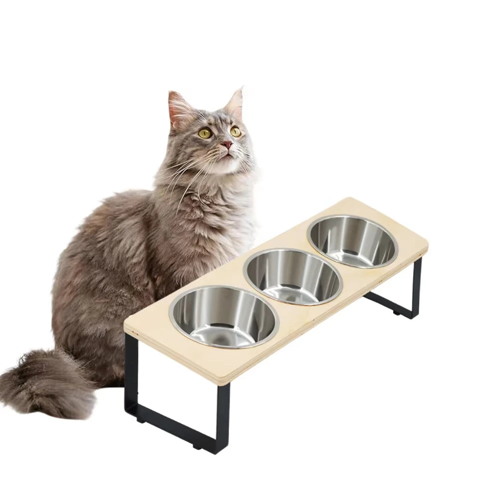 Premium Elevated Stainless Steel Pet Feeder Bowl Set
