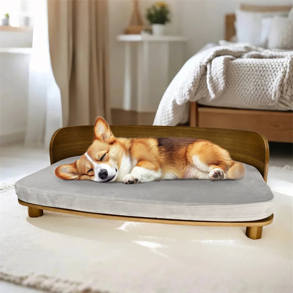 Borwart Elevated Wood Pet Sofa Bed Waterproof Cushion For Pets