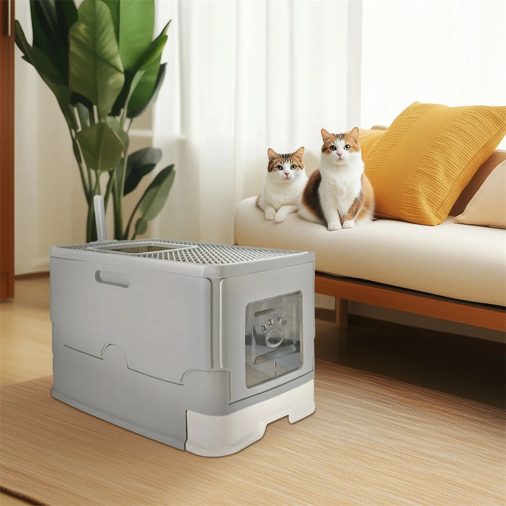 Enclosed Cat Litter Box With Splashproof Design And Easy Cleaning