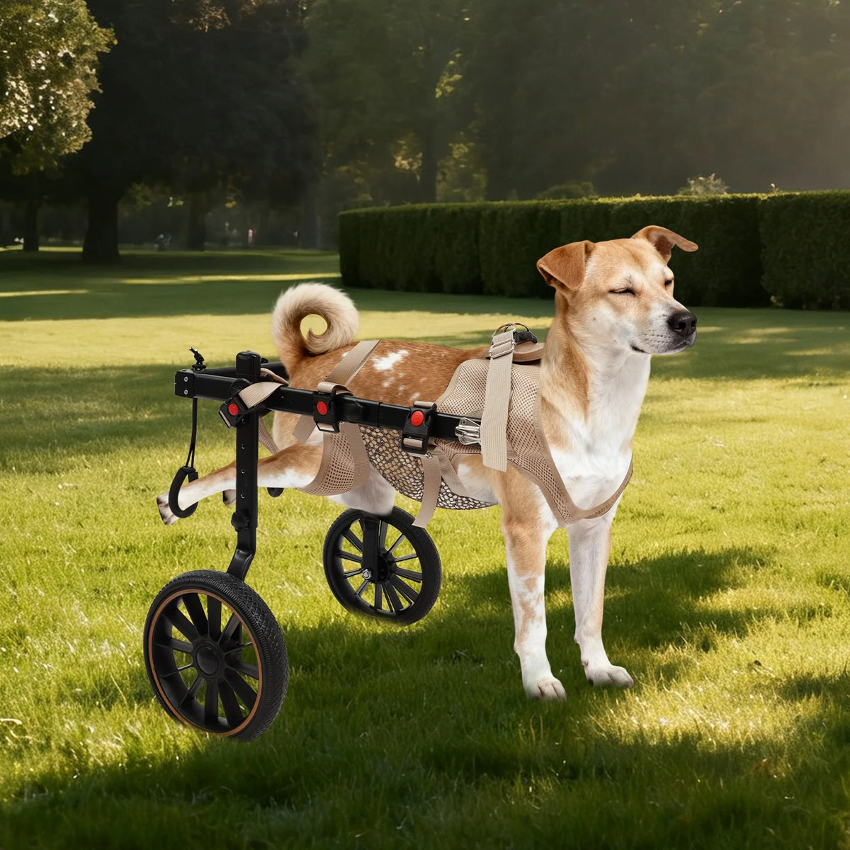 Cncest 2 Wheel Dog Wheelchair Back Pet Rehabilitation Walking Aid