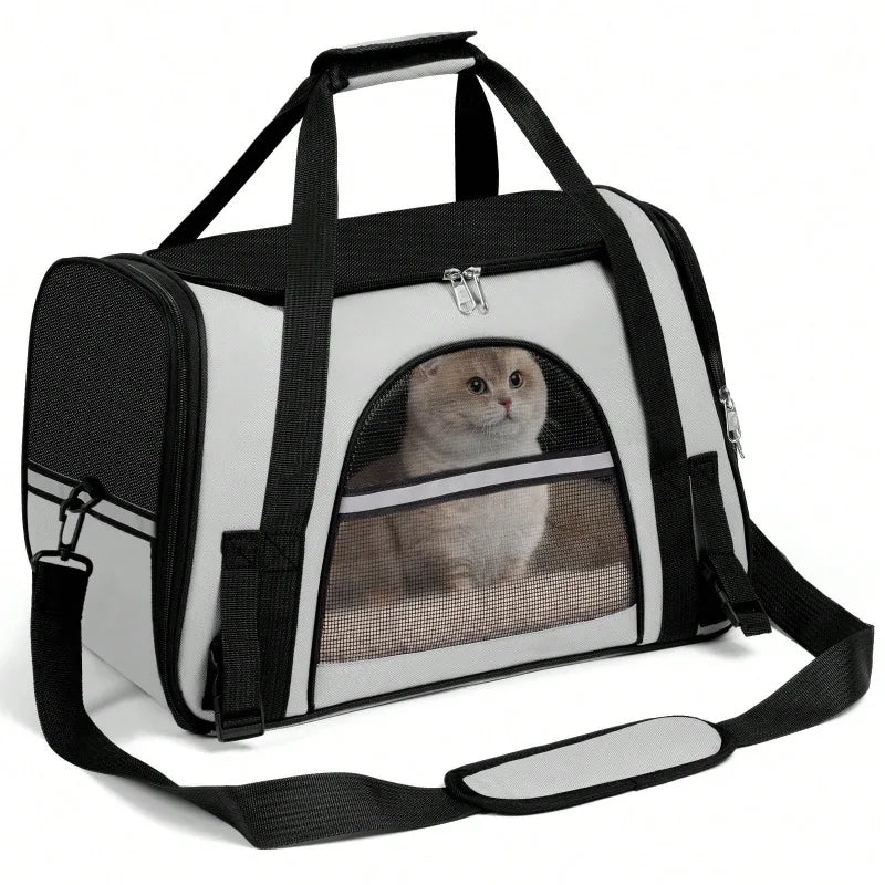 Dog & Cat Outdoor Supplies Secure Zipper Anti-Escape Pet Carrier Backpack | Spacious Ventilated Foldable Cat/Dog Travel Bag | Car & Airline Approved Collapsible Cage With Breathable Design