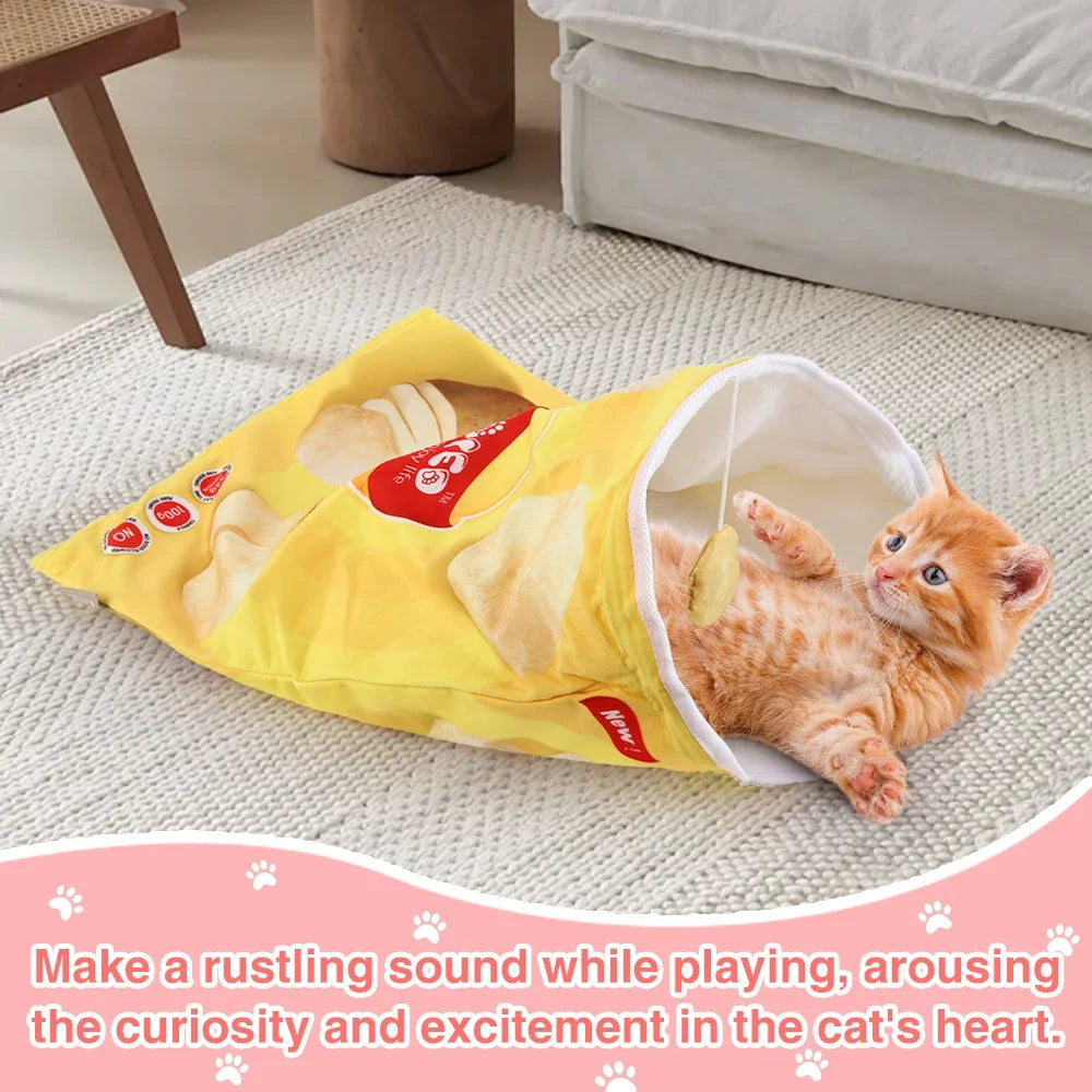 6 Halloween Gourmet Pattern Designs Cat Tunnel Toy, Cat Birthday Gift,Collapsible Interactive Cat Drill Bag Pet Toy