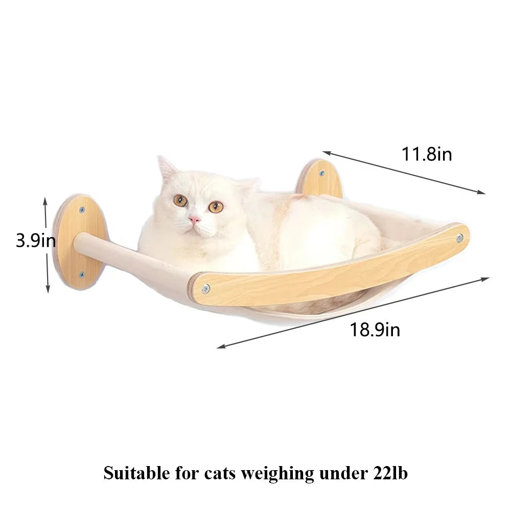 CWV Wall Mounted Cat Climbing Shelf With Sisal Scratching Post