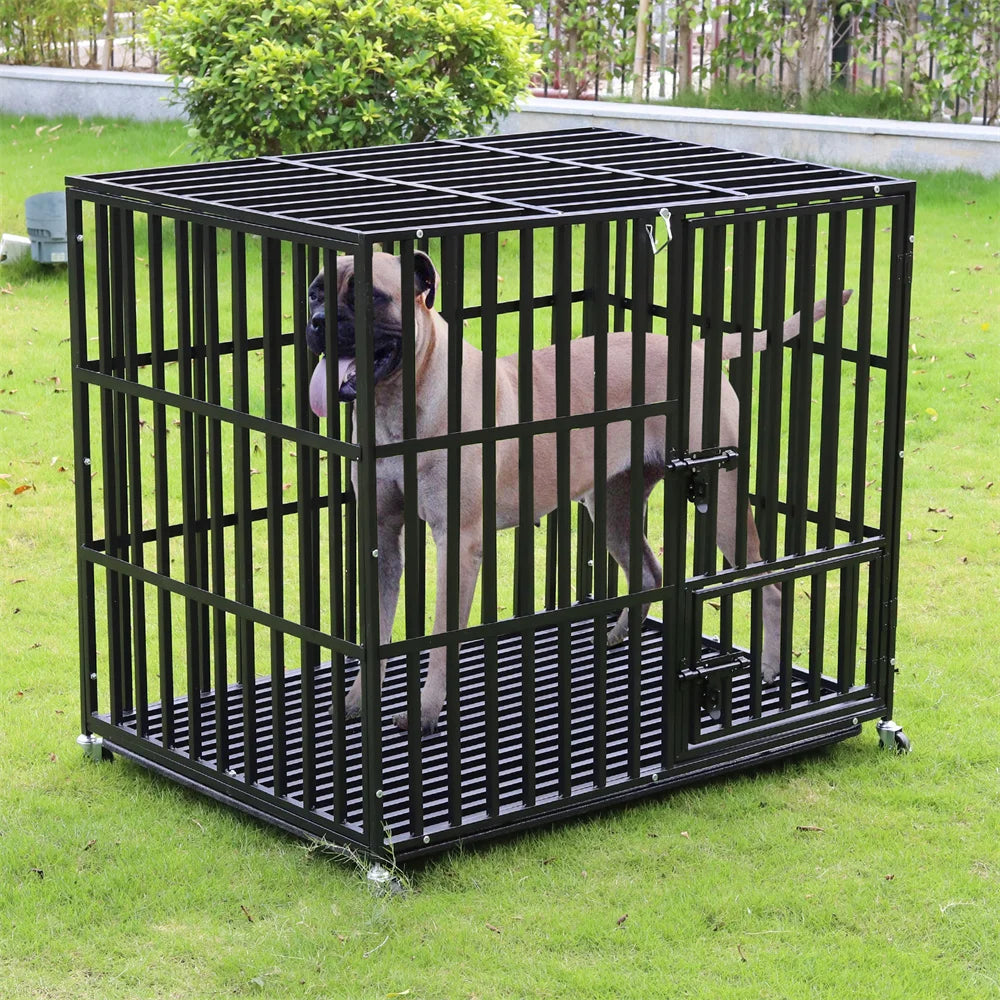 Borwart Heavy Duty Dog Crate With Chew Resistant Square Tube
