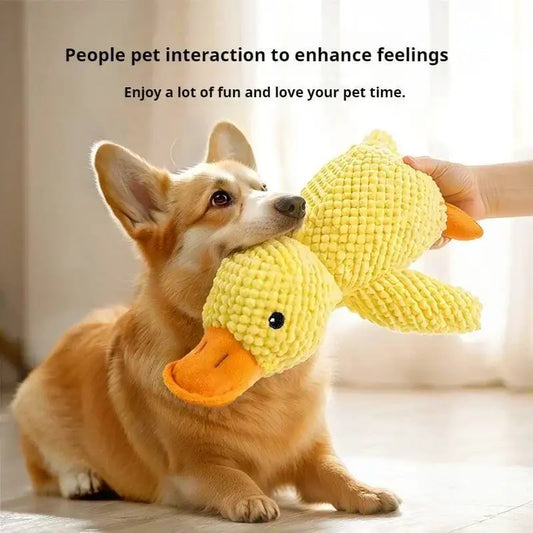 Soft Interactive Squeaky Plush Duck Chew Toy For Dogs