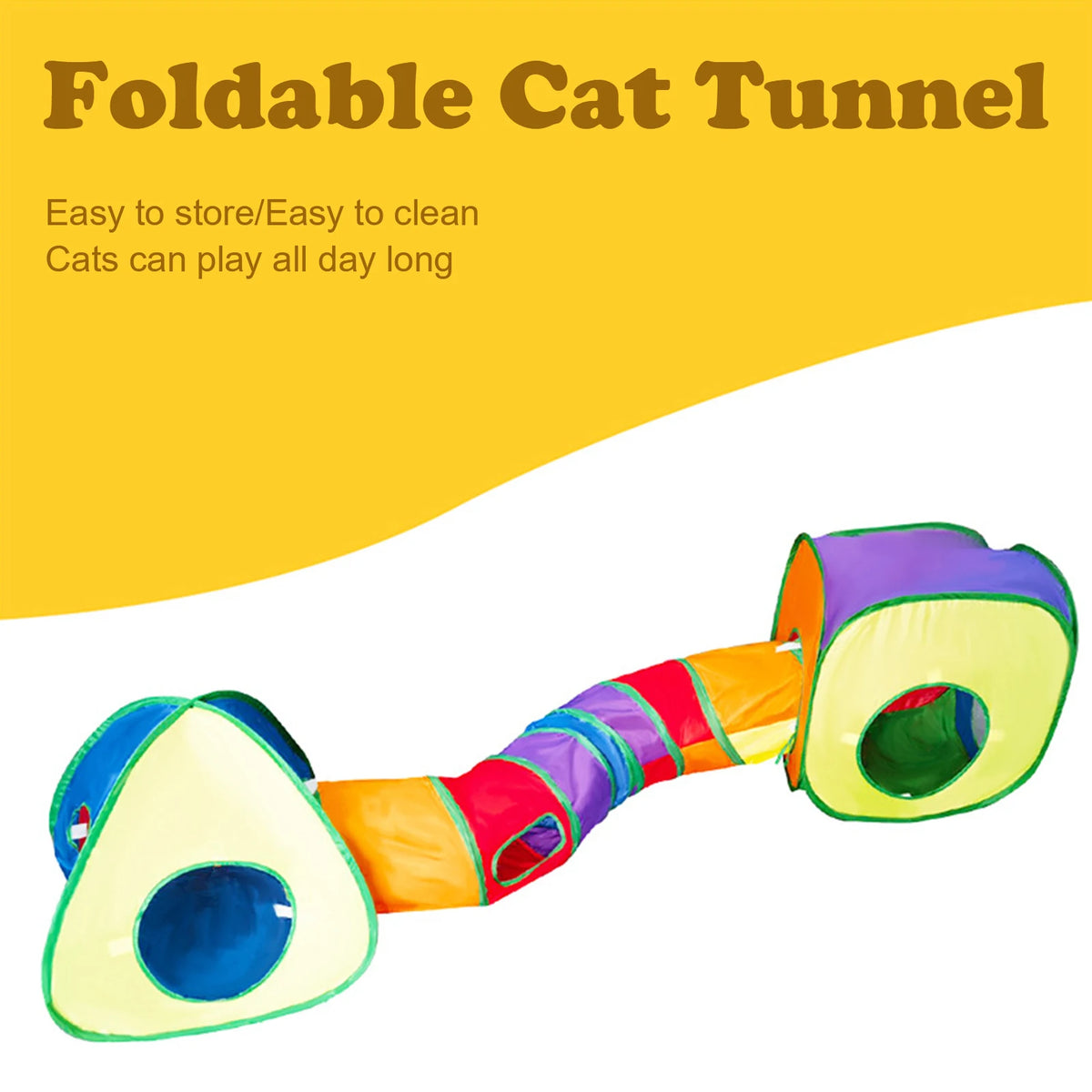 Collapsible Cat Tunnel And Cubes Combo With Interactive Peek Holes