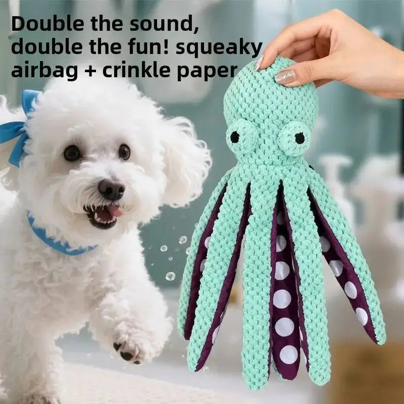Squeaky Octopus Dog Toy Bite-Resistant Dogs Chew Cleaning Teeth Soft PP Cotton Filled Puppy Interactive Toys Pets Supplies