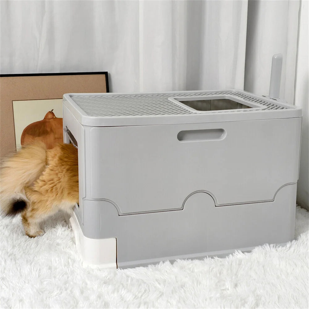 Enclosed Cat Litter Box With Splashproof Design And Easy Cleaning
