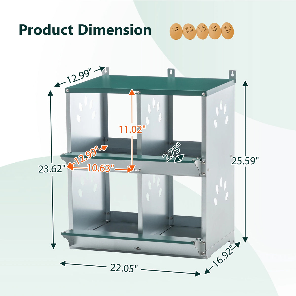 Heavy Duty Wall Mount Chicken Nesting Box For Backyard Hens