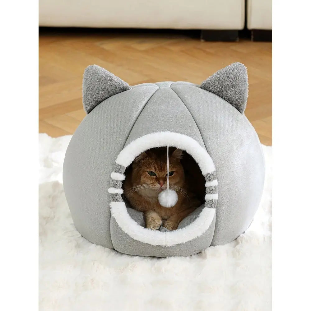 1 PC Cat Bed Kitten Bed, Washable Cat Beds For Indoor Cats, Super Soft Pet House For Puppy And Kitten With AntiSlip Bottom