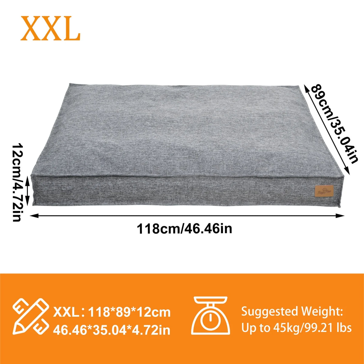 Bingopaw Waterproof Dog Bed With Cozy Linen Cover Foam Base