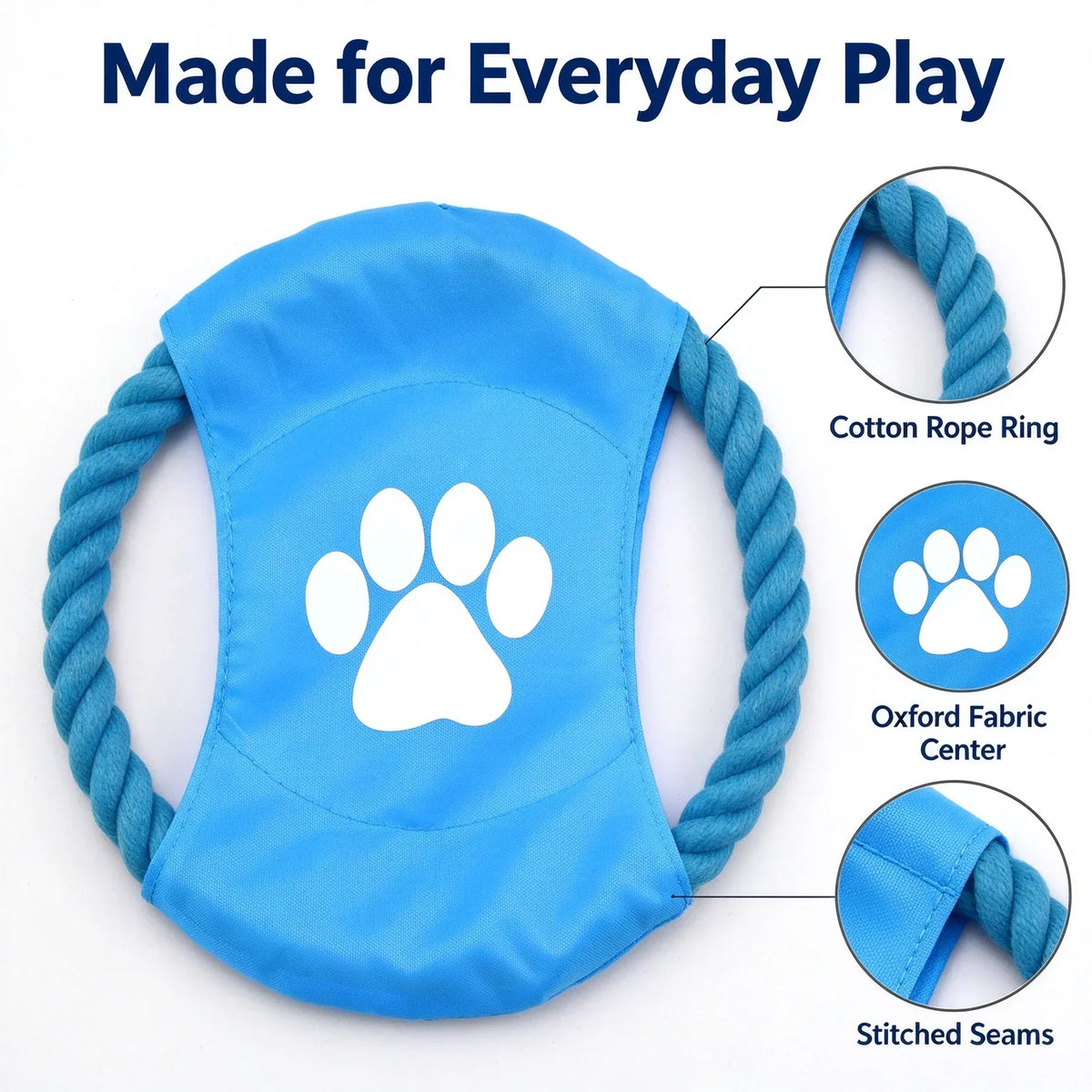 Durable Cotton Rope Dog Toy Outdoor Fetch Throwing Toy Bite Resistant Interactive Tug Chew for Dogs