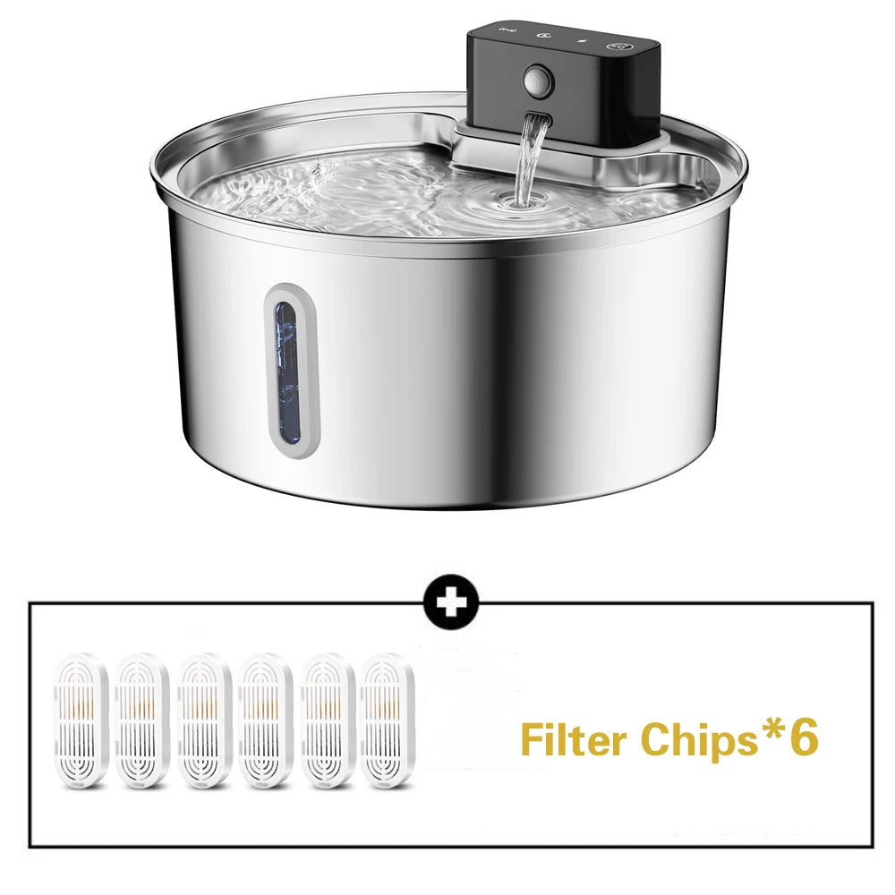Wireless Stainless Steel Automatic Pet Water Fountain For Cats And Dogs