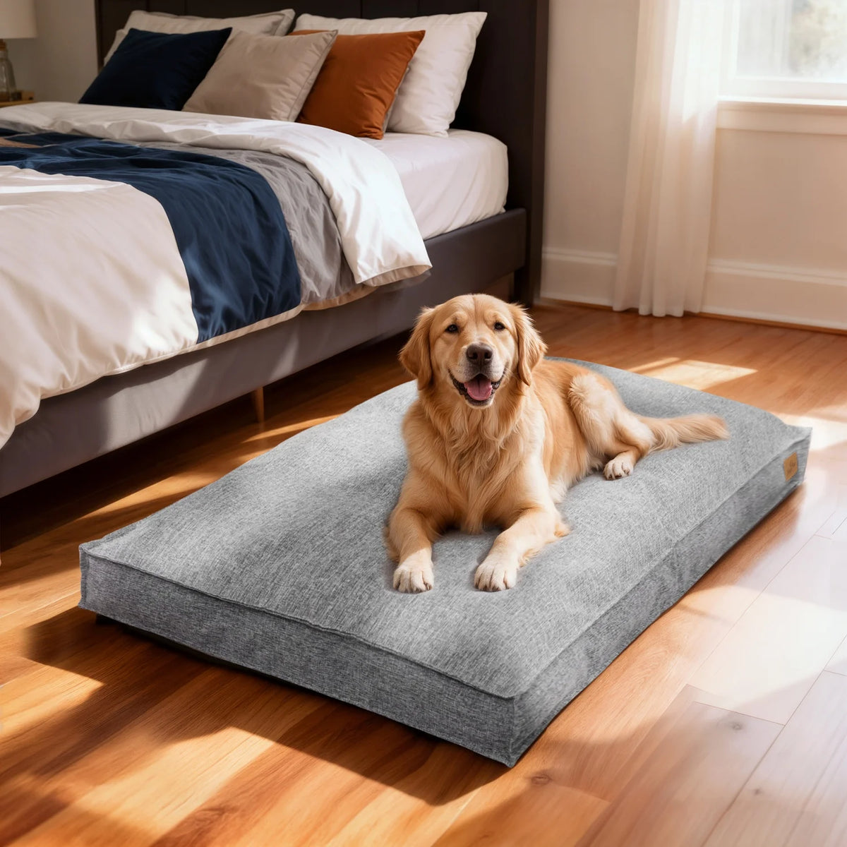 Bingopaw Waterproof Dog Bed With Cozy Linen Cover Foam Base