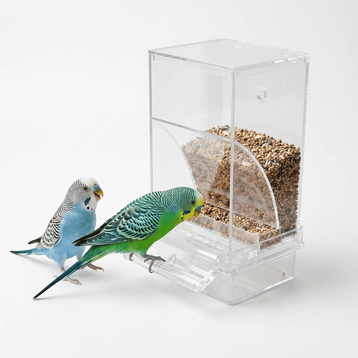 Clear Acrylic Spill Proof Bird Feeder Cage Accessory