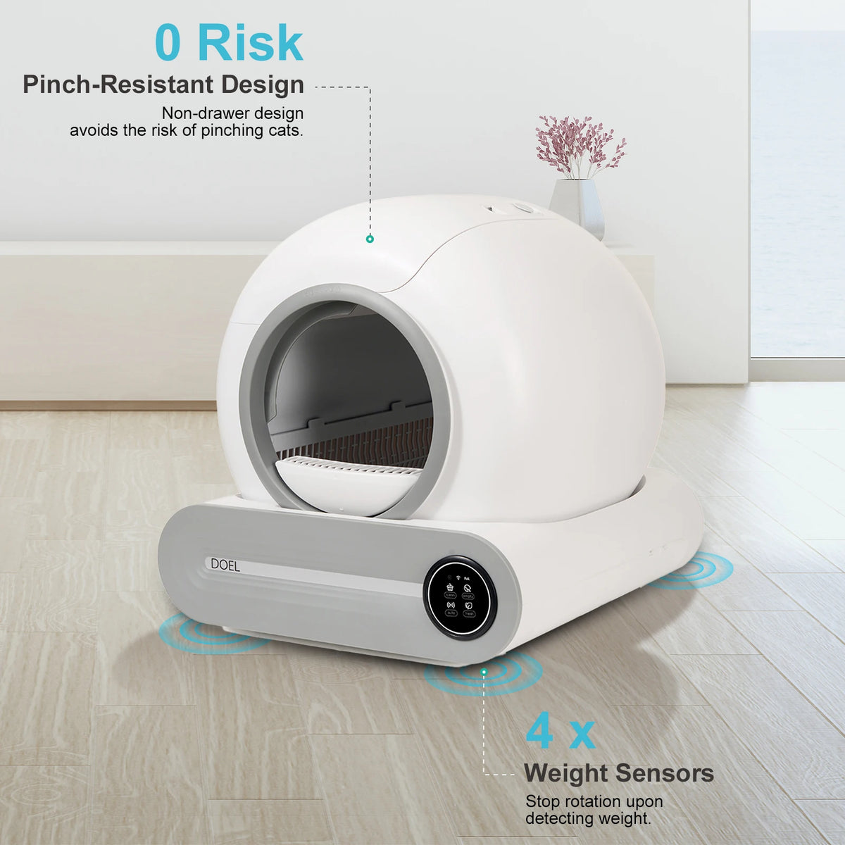 DOEL Smart Self Cleaning Cat Litter Box With App Control