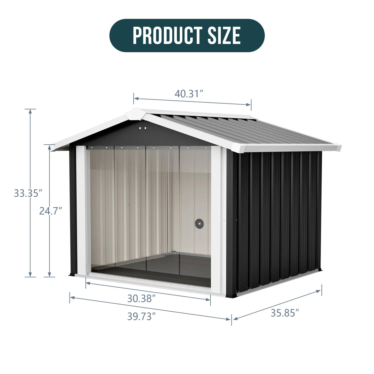 Spacious Metal Dog House And Waterproof Outdoor Storage Shed