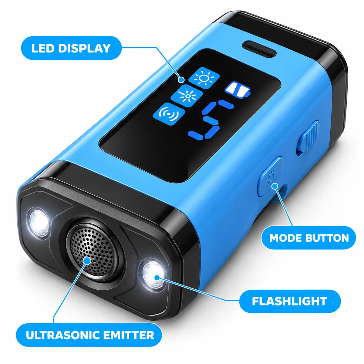 1PC Ultrasonic Dog Bark Control Device, 30 ft Range Dog Training Aid with Adjustable Sensitivity for Home and Yard