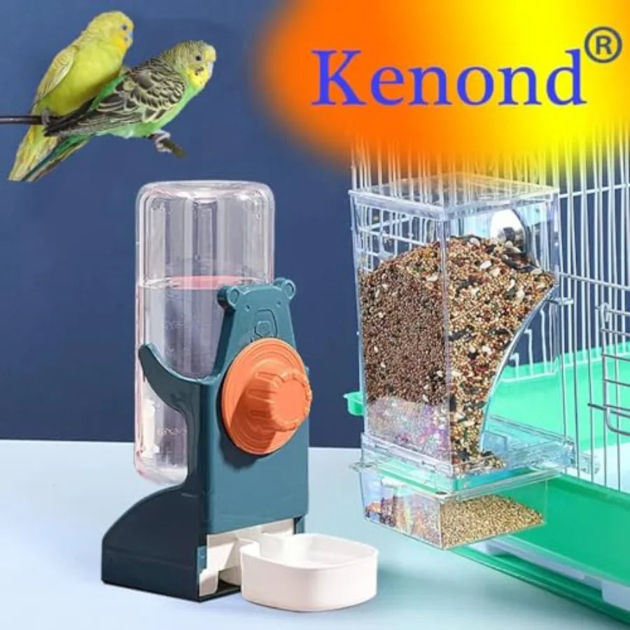 No Mess Bird Feeder and Water Dispenser Set for Budgies and Parakeets