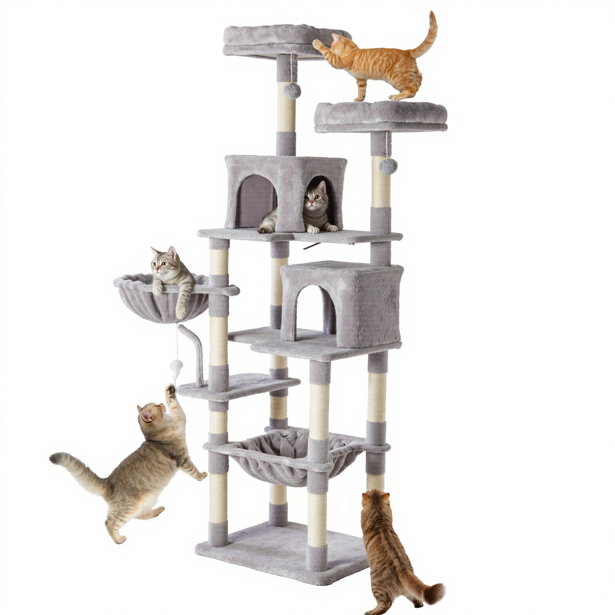 JHK Multi-Level Cat Tree With Sisal Scratching Posts