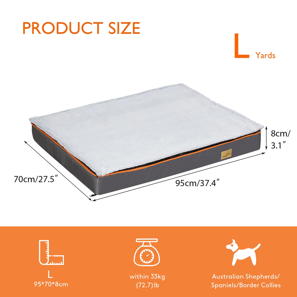 Bingopaw Orthopedic Dog Bed With Foam Cushion And Washable Cover